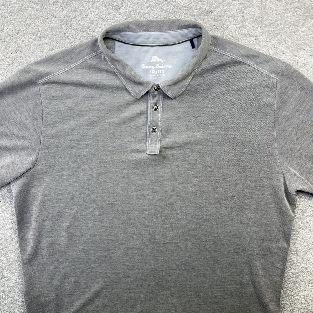Tommy Bahama Shoreline Surf Polo Mens XXL Gray Tencel Lyocell Golf Shirt